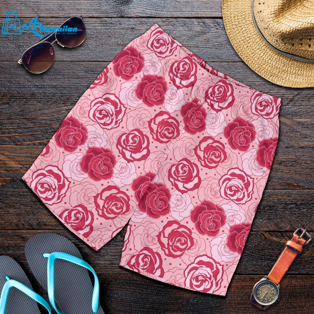 Rose Pattern Print Design 02 Men Shorts