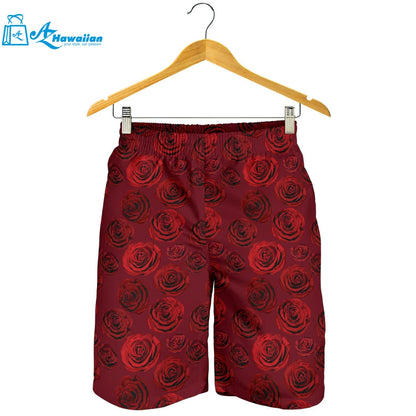 Rose Pattern Print Design 03 Men Shorts