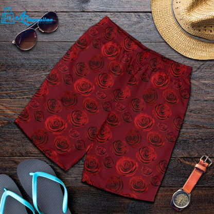 Rose Pattern Print Design 03 Men Shorts