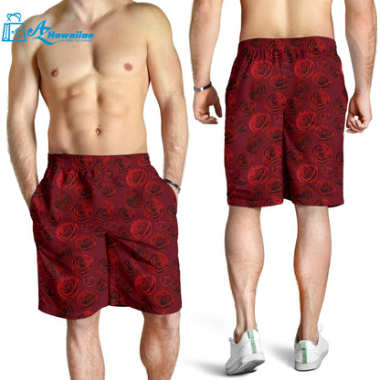 Rose Pattern Print Design 03 Men Shorts