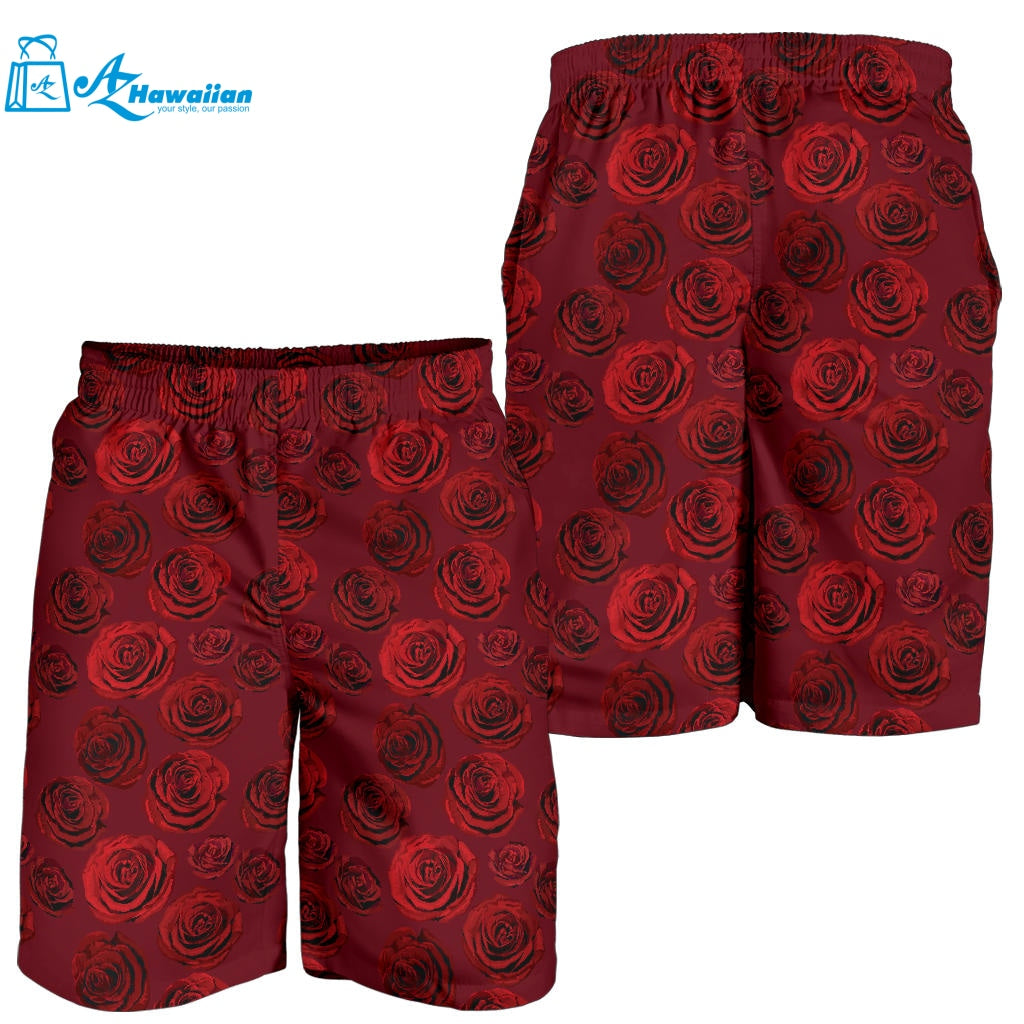 Rose Pattern Print Design 03 Men Shorts