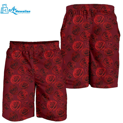 Rose Pattern Print Design 03 Men Shorts