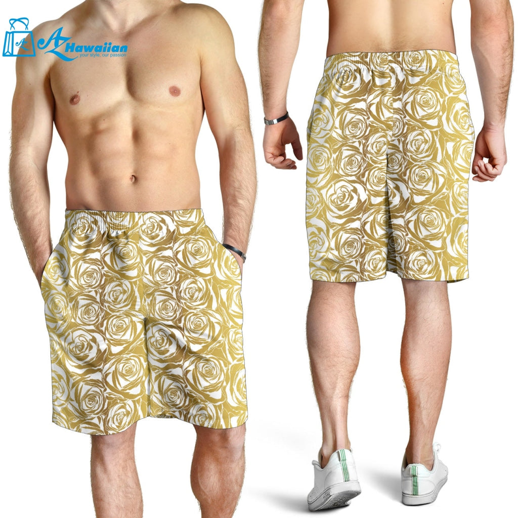 Rose Pattern Print Design 05 Men Shorts