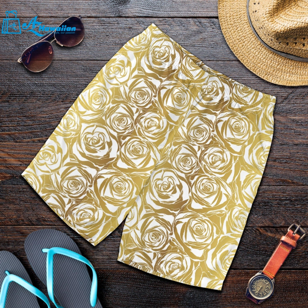 Rose Pattern Print Design 05 Men Shorts