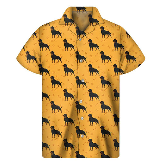 Rottweiler Dog Pattern Print Mens Short Sleeve Shirt Hawaiian