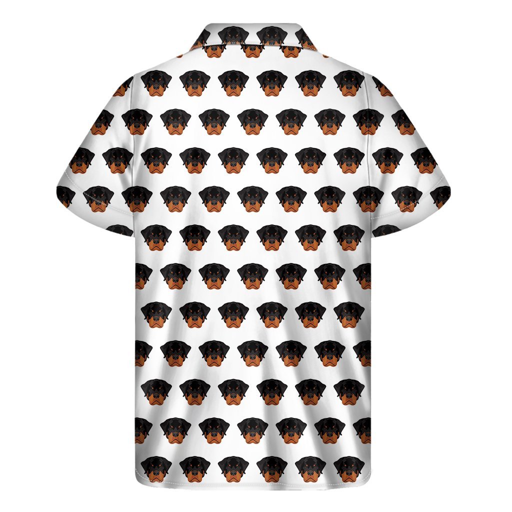 Rottweiler Face Pattern Print Mens Short Sleeve Shirt Hawaiian