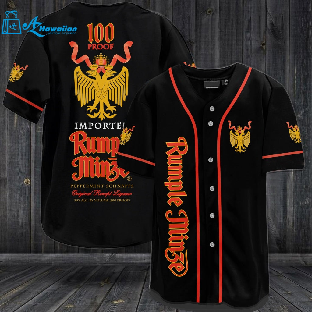 Rumple Minze 100 Proof Imported Baseball Jersey 