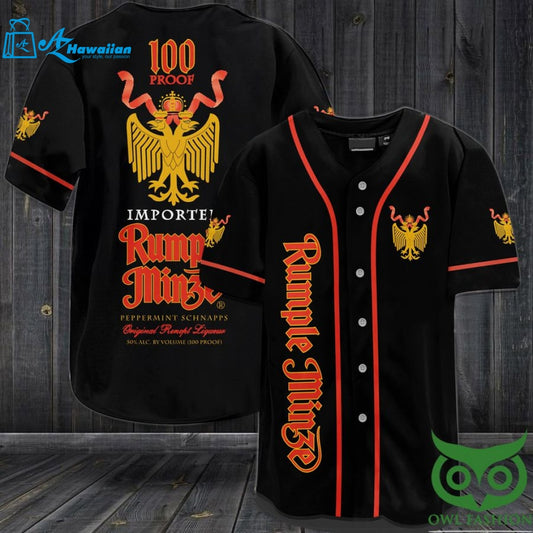 RUMPLE MINZE Black and Yellow and Red Baseball Jersey Shirt