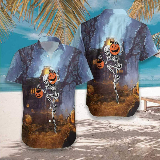 Skeleton Go Out For Halloween Night Hawaiian Shirt | For Men & Women | Adult | HW9255