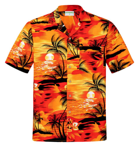 Short Sleeve Summer Beach Hawaiian Shirt -Beautiful Sunset