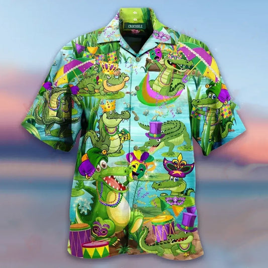 Alligators Funny Mardi Gras Hawaiian Shirts Shirt