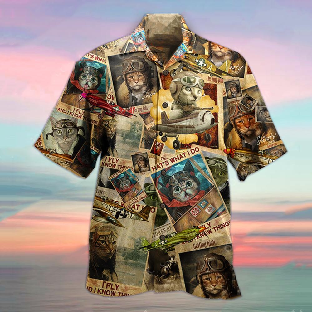 Amazing Pilot Cat Beach Retro Hawaiian Shirt