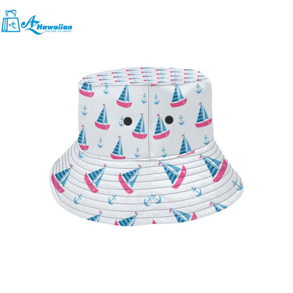 Sailboat anchor pattern Unisex Bucket Hat