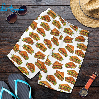 Sandwich Pattern Print Design 02 Men Shorts