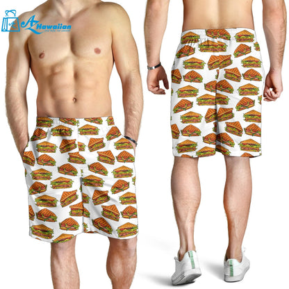 Sandwich Pattern Print Design 02 Men Shorts