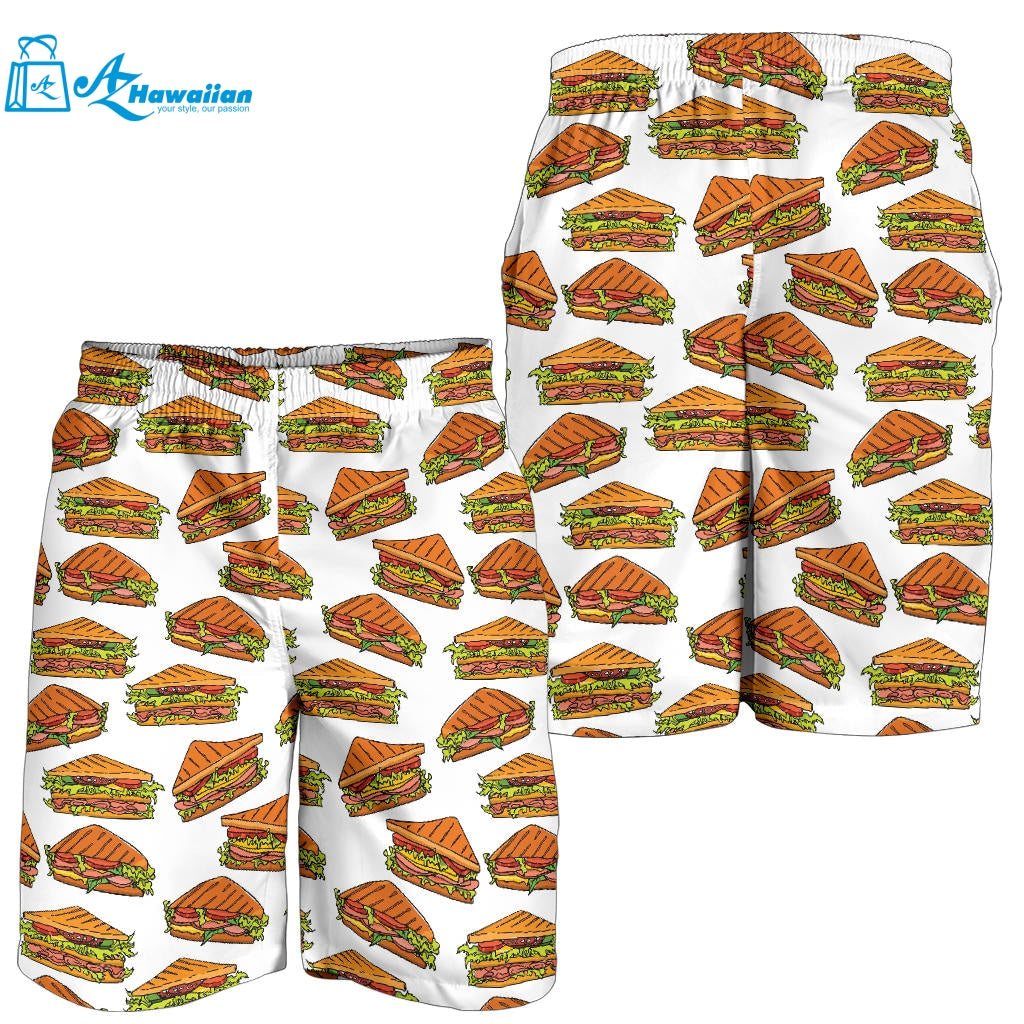 Sandwich Pattern Print Design 02 Men Shorts