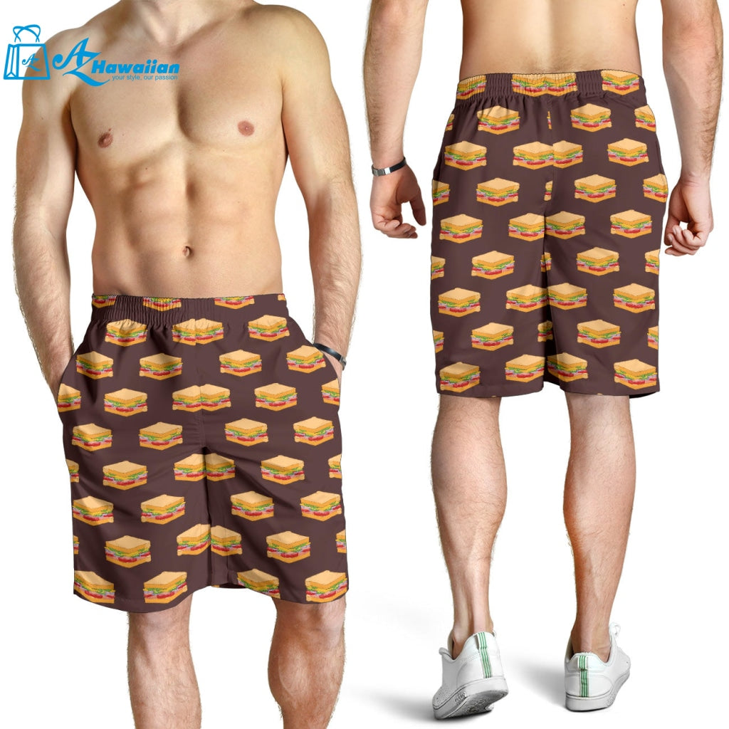 Sandwich Pattern Print Design 04 Men Shorts