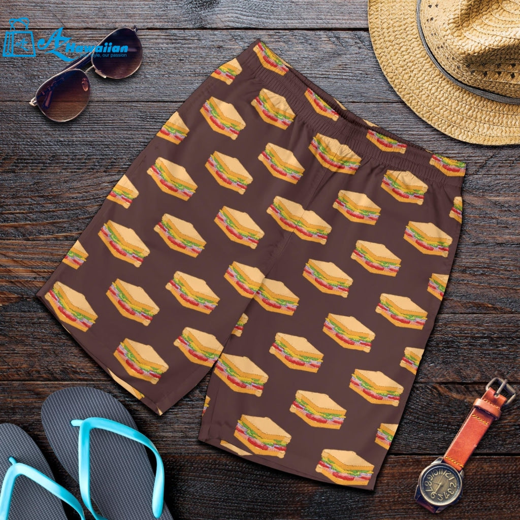 Sandwich Pattern Print Design 04 Men Shorts