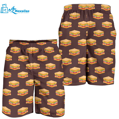 Sandwich Pattern Print Design 04 Men Shorts