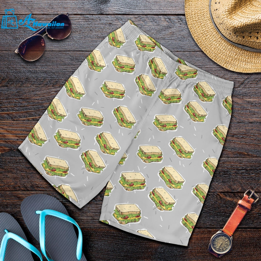 Sandwich Pattern Print Design 05 Men Shorts