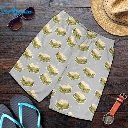 Sandwich Pattern Print Design 05 Men Shorts