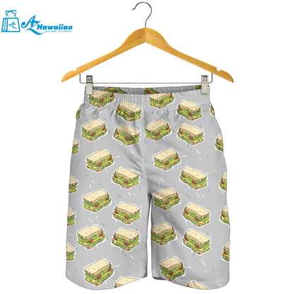 Sandwich Pattern Print Design 05 Men Shorts