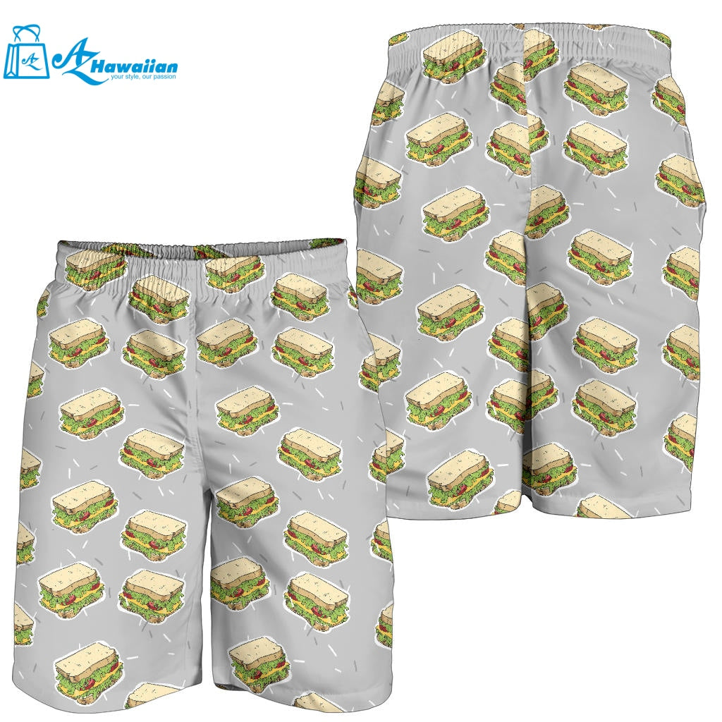 Sandwich Pattern Print Design 05 Men Shorts