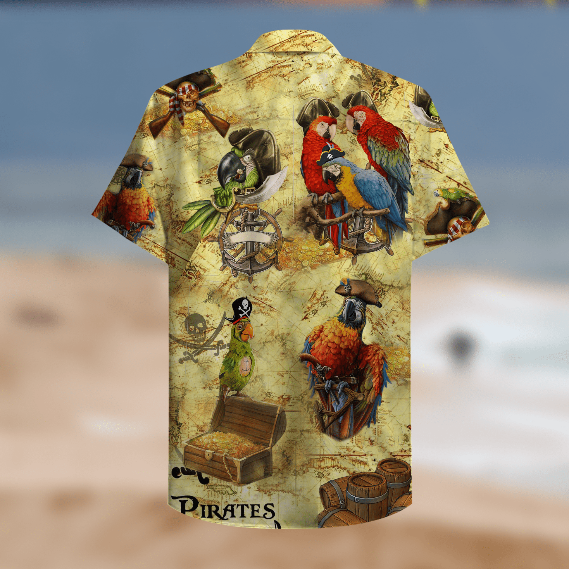 Amazing Pirate Parrots Christmas Hawaiian Aloha Shirts