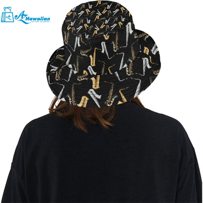 saxophone design pattern Unisex Bucket Hat