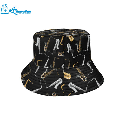 saxophone design pattern Unisex Bucket Hat