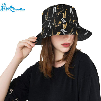 saxophone design pattern Unisex Bucket Hat