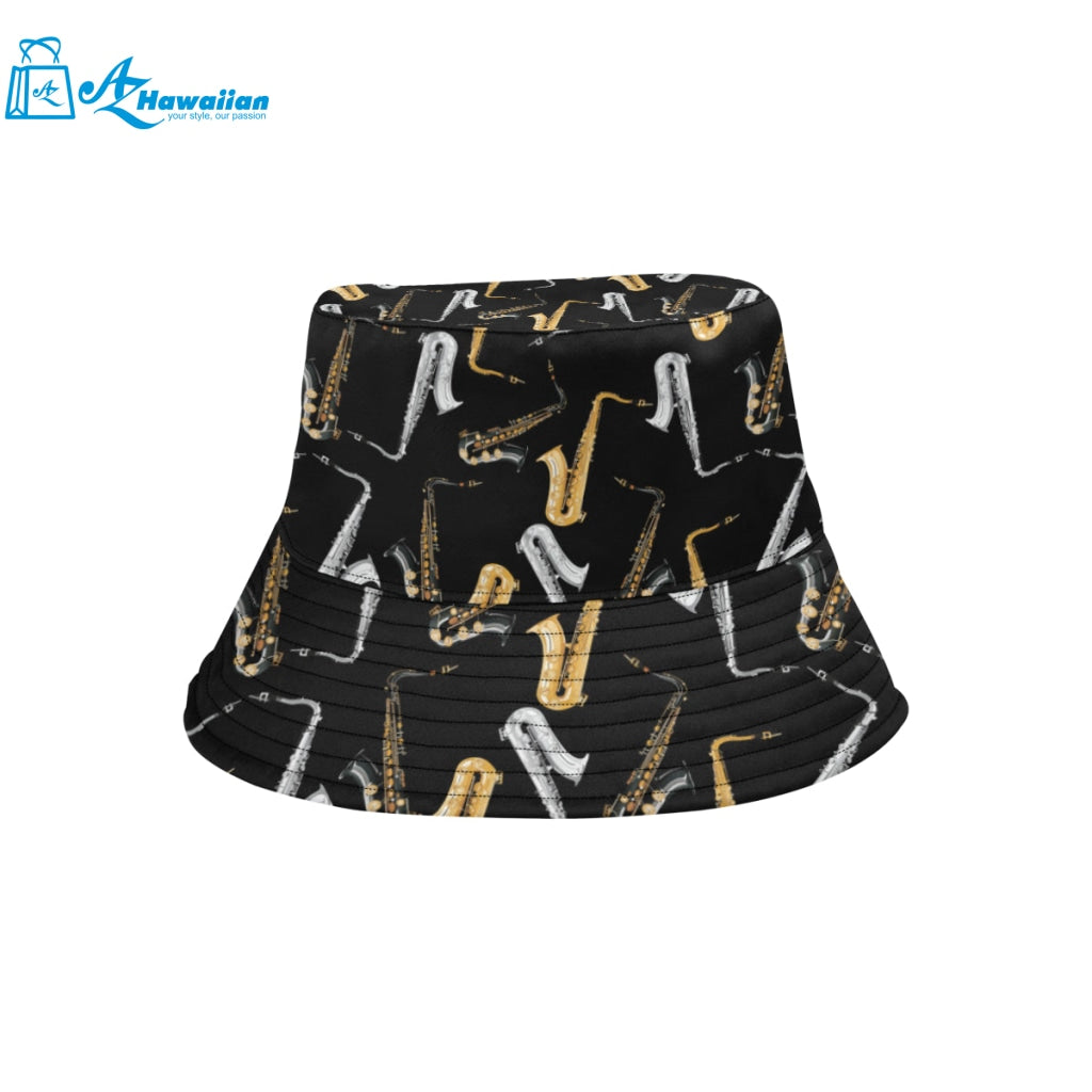 saxophone design pattern Unisex Bucket Hat