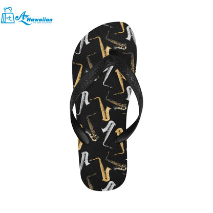 saxophone design pattern Unisex Flip Flops