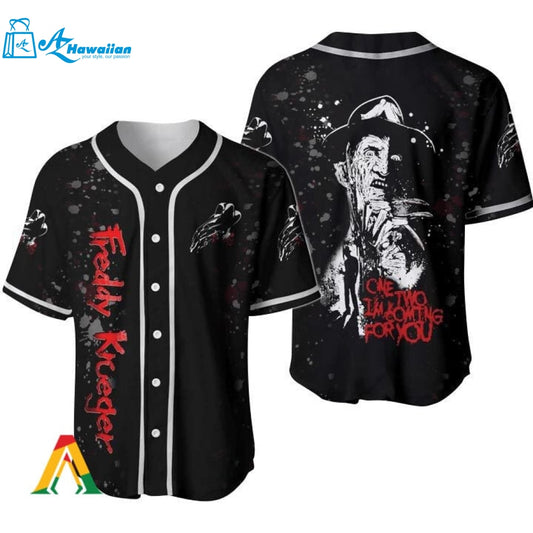 Scary Halloween Freddy Krueger Baseball Jersey