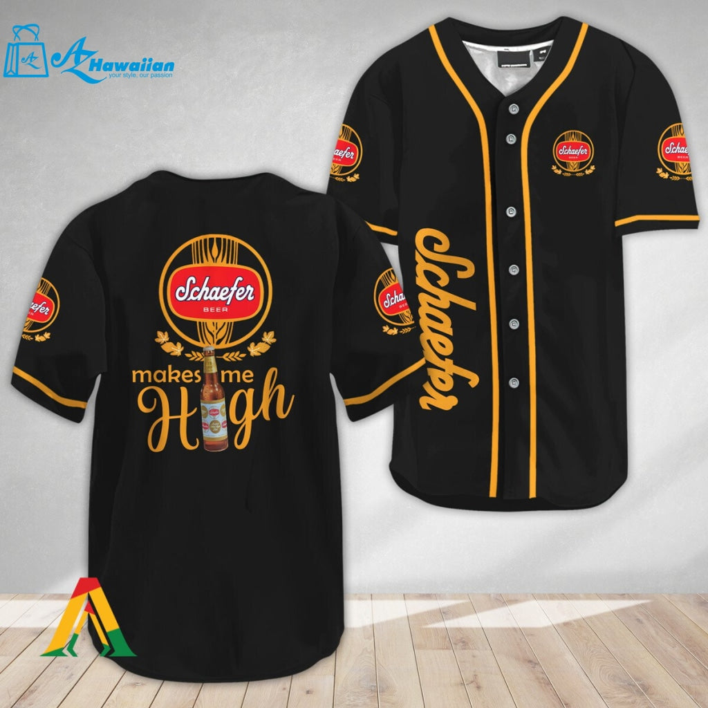 Schaefer Beer Make Me High Baseball Jersey