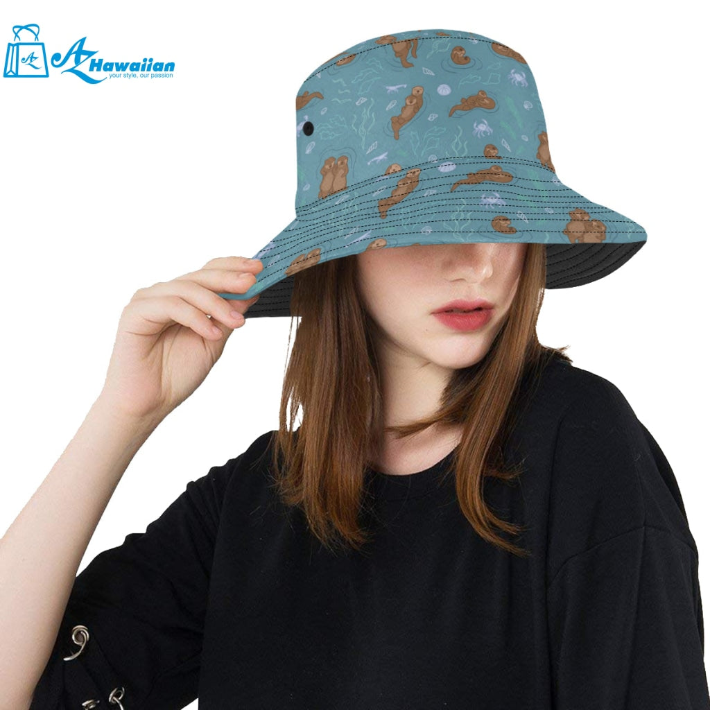 Sea otters pattern Unisex Bucket Hat