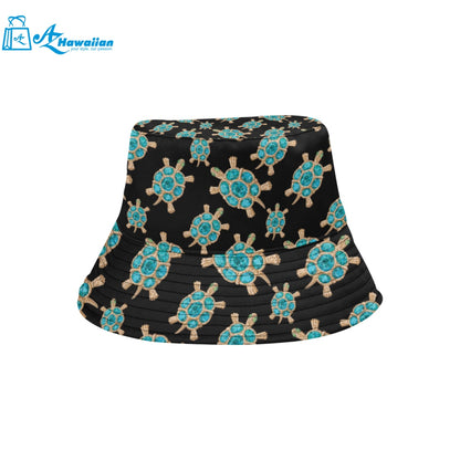 Sea turtle blue stone pattern Unisex Bucket Hat