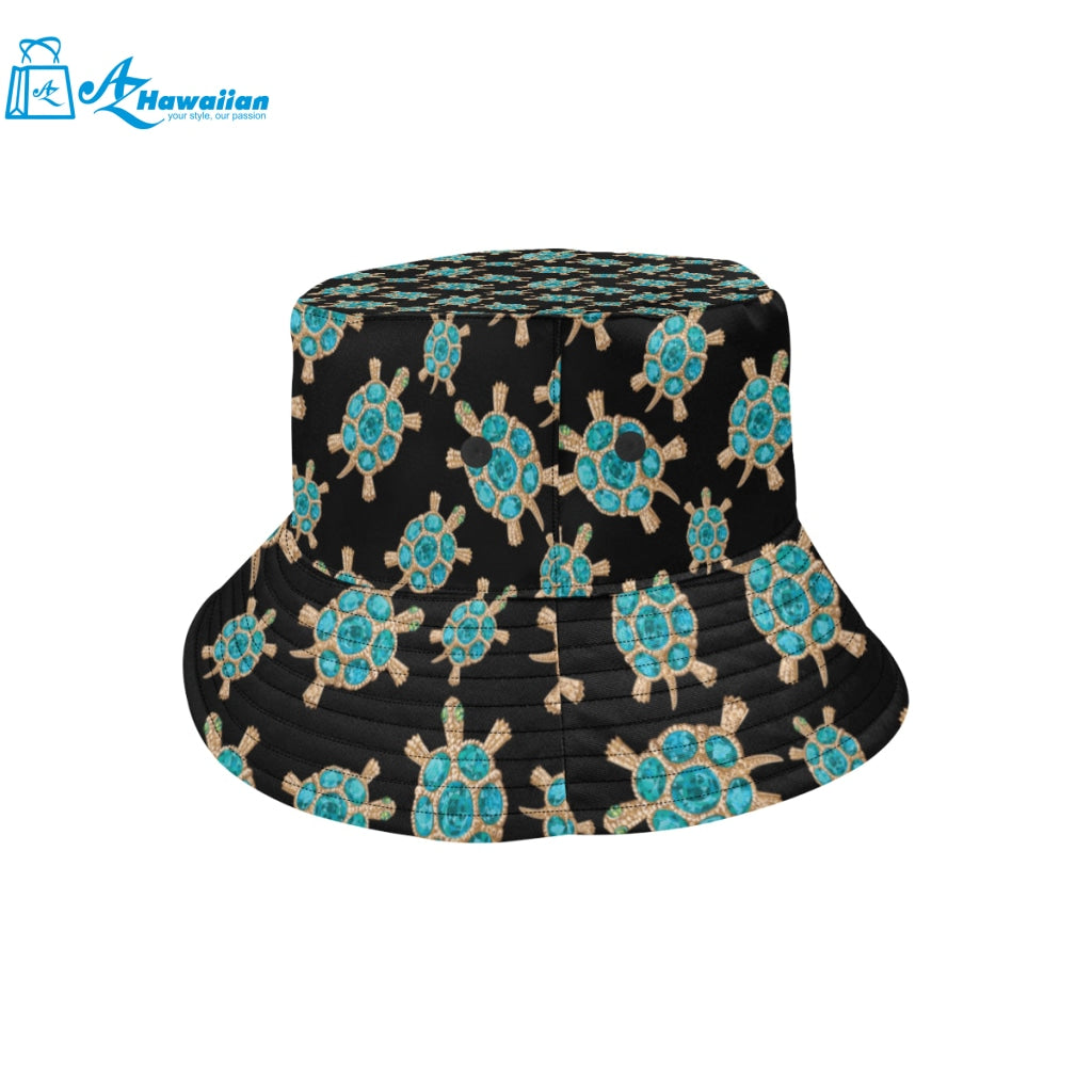 Sea turtle blue stone pattern Unisex Bucket Hat