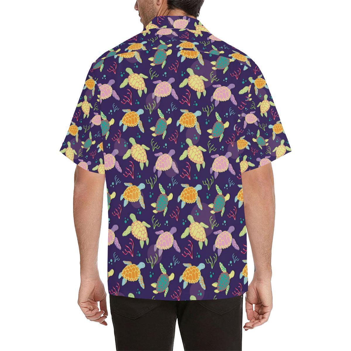 Sea Turtle Color Smile Hawaiian Shirt