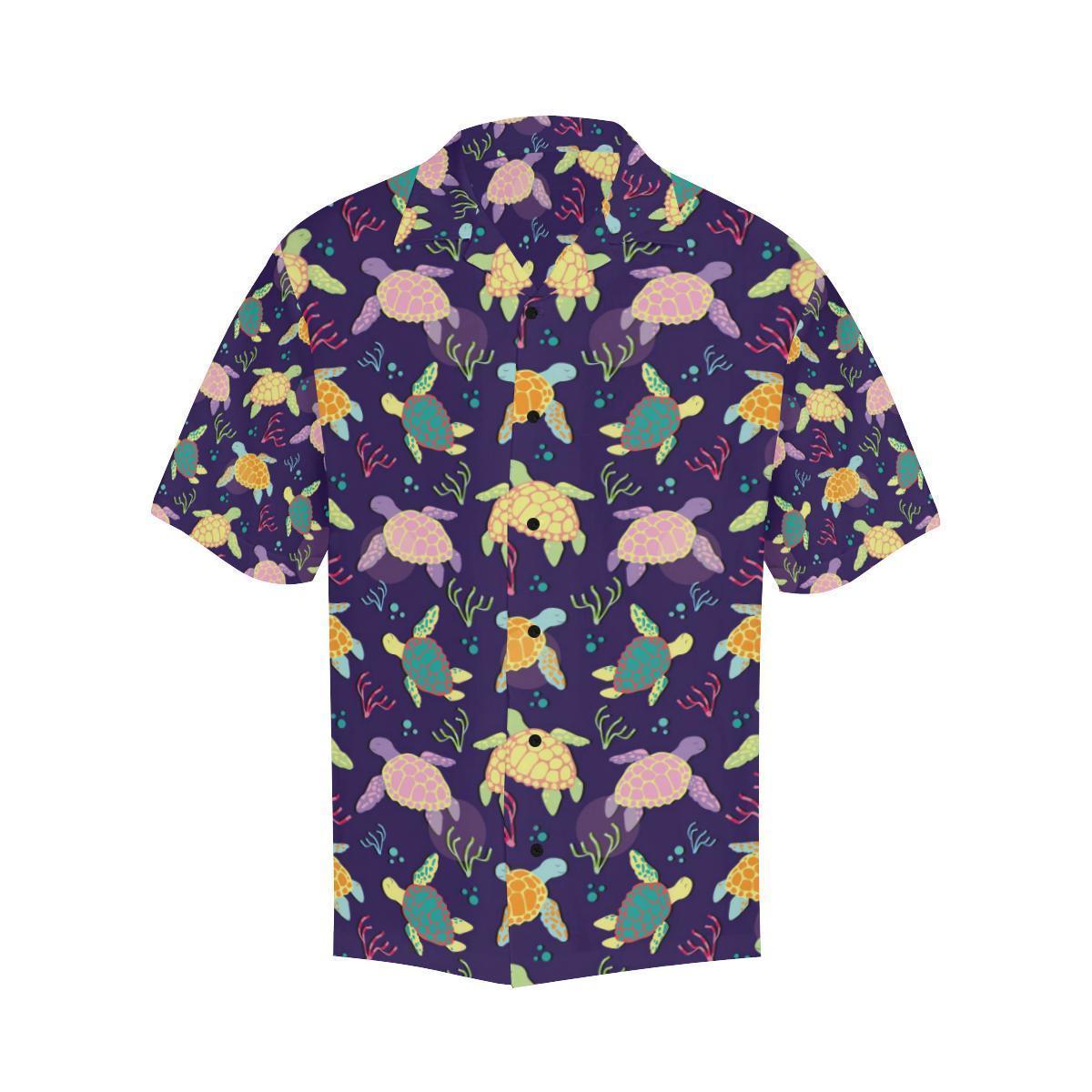 Sea Turtle Color Smile Hawaiian Shirt