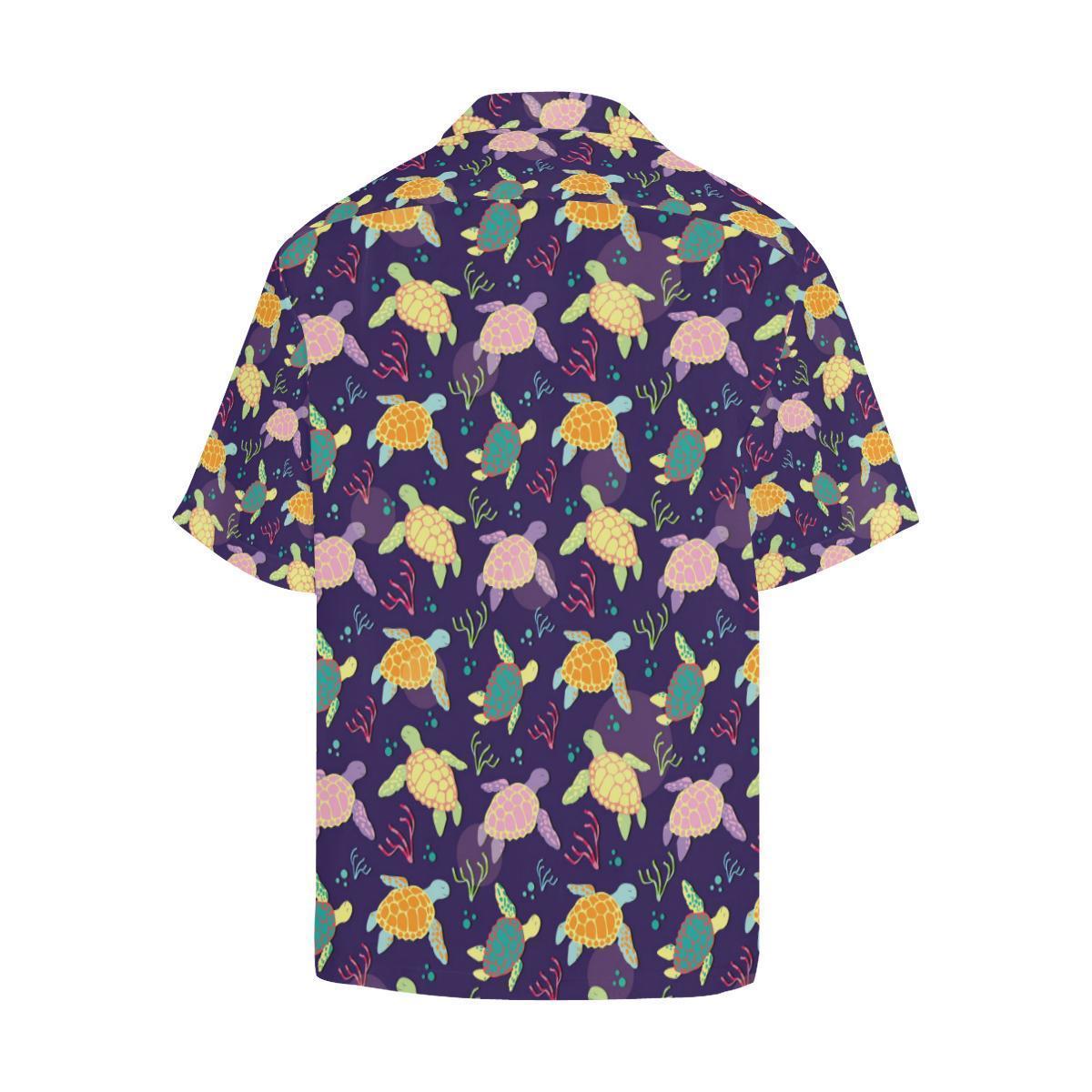 Sea Turtle Color Smile Hawaiian Shirt