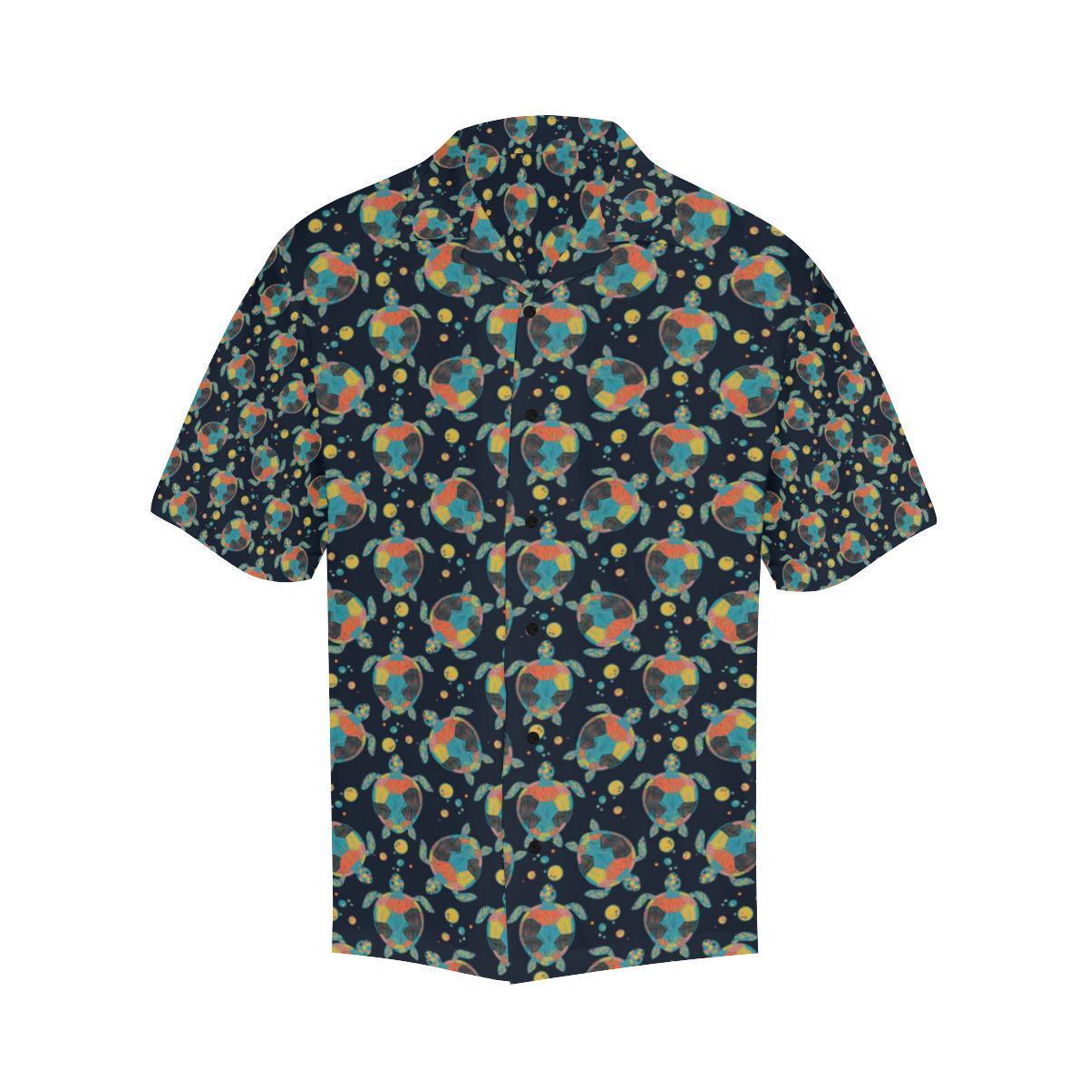 Sea Turtle Colorful With Bubble Print Hawaiian Shirt