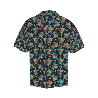 Sea Turtle Colorful With Bubble Print Hawaiian Shirt