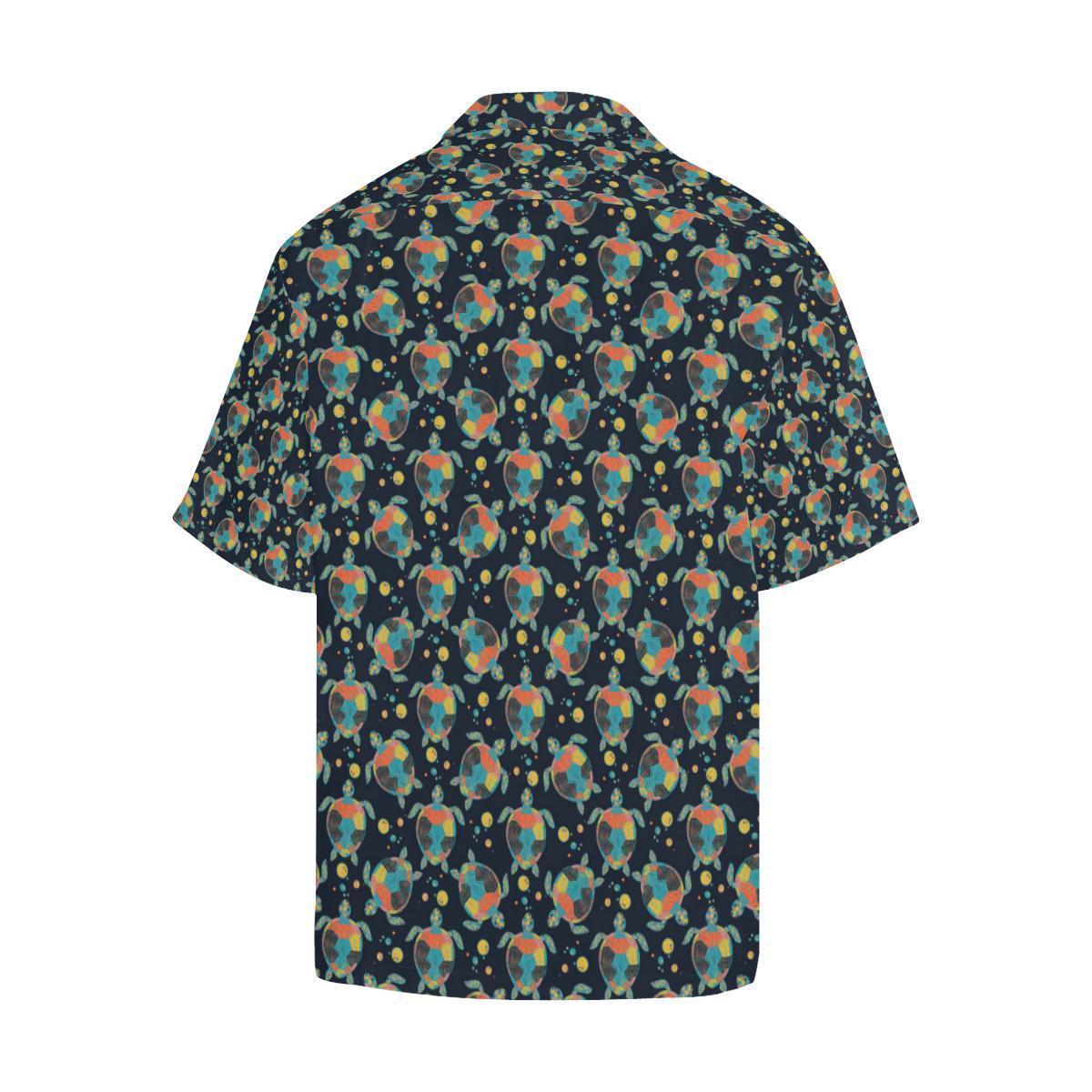 Sea Turtle Colorful With Bubble Print Hawaiian Shirt