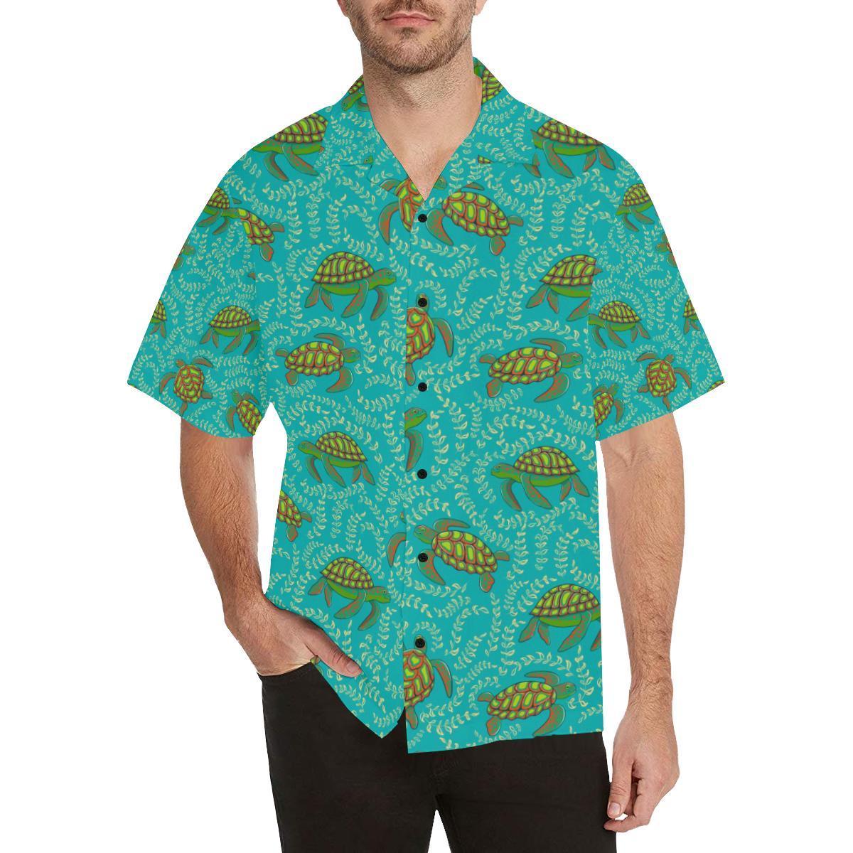 Sea Turtle Pattern Print Design T0 Hawaiian Shirt