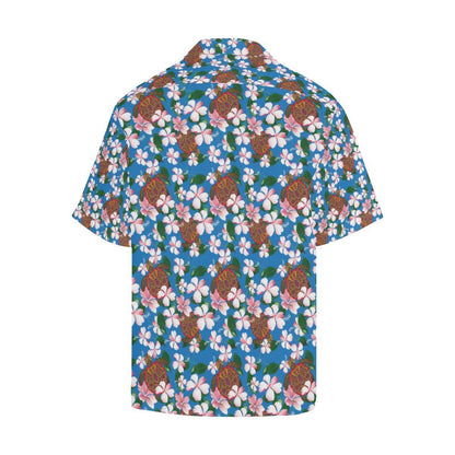 Sea Turtle Pink Hibiscus Hawaiian Print Shirt