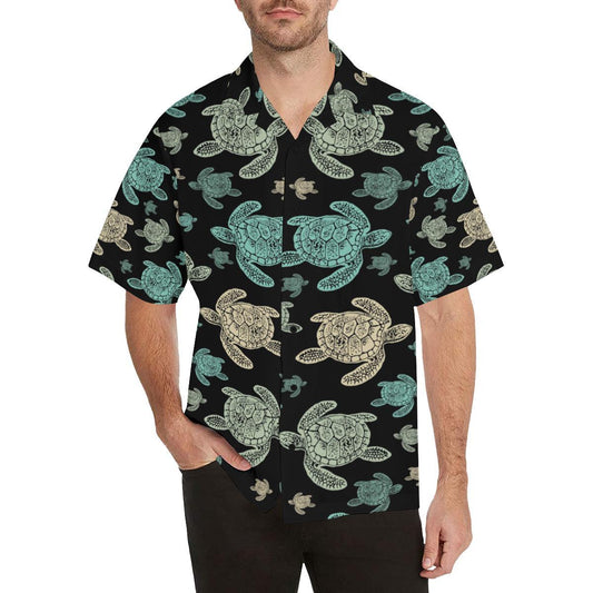 Sea Turtle Stamp Pattern Hawaiian Shirt