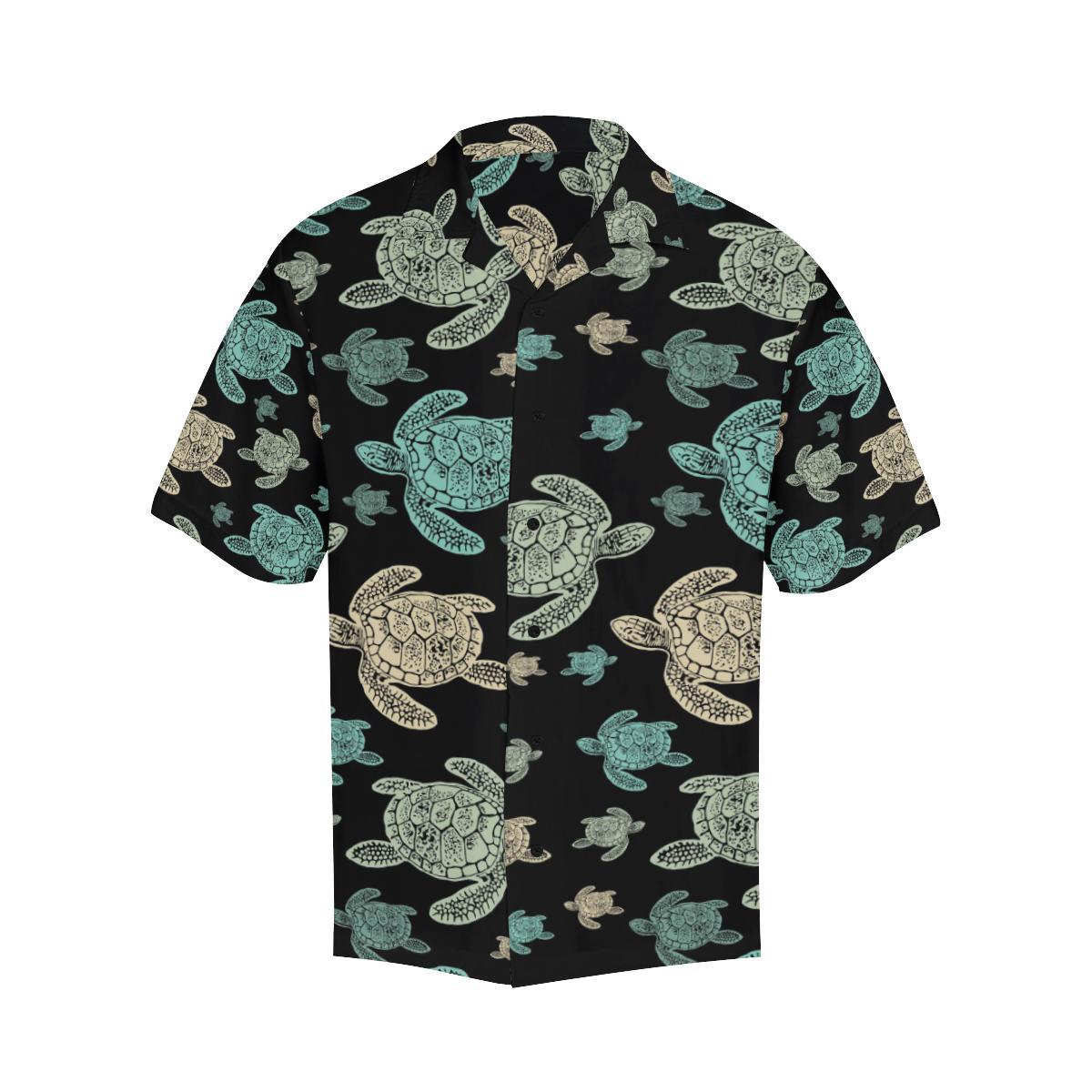 Sea Turtle Stamp Pattern Hawaiian Shirt