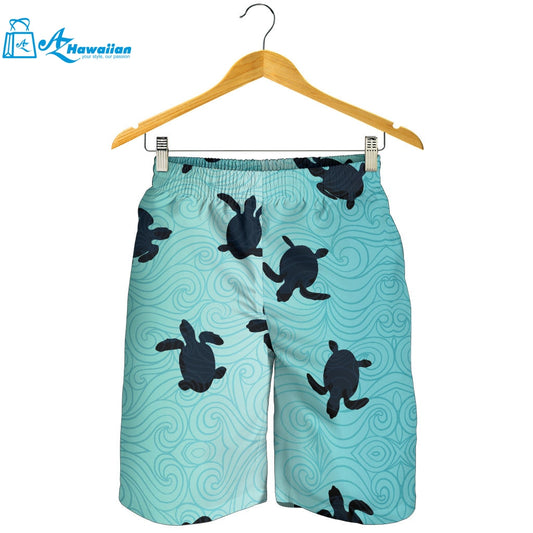 Sea Turtle With Blue Ocean Backgroud Men Shorts