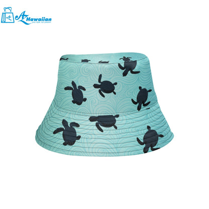 Sea turtle with blue ocean backgroud Unisex Bucket Hat